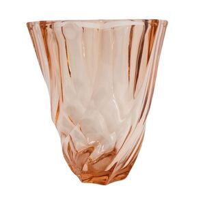 Vintage Luminarc Made In France Swirl 5" Glass Pink Vase Art Deco BEAUTIFUL